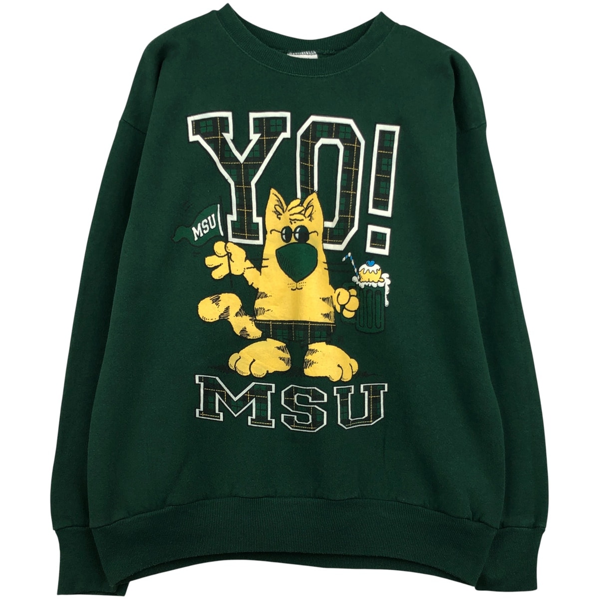 古着 90年代 リー Lee MID WEIGHT MICHIGAN STATE ミシガン州立大学 カレッジ キャラクタースウェットシャツ トレーナー USA製 メンズL相当 ヴィンテージ/eaa458813