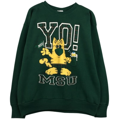 古着 90年代 リー Lee MID WEIGHT MICHIGAN STATE ミシガン州立大学 カレッジ キャラクタースウェットシャツ トレーナー USA製 メンズL相当 ヴィンテージ/eaa458813