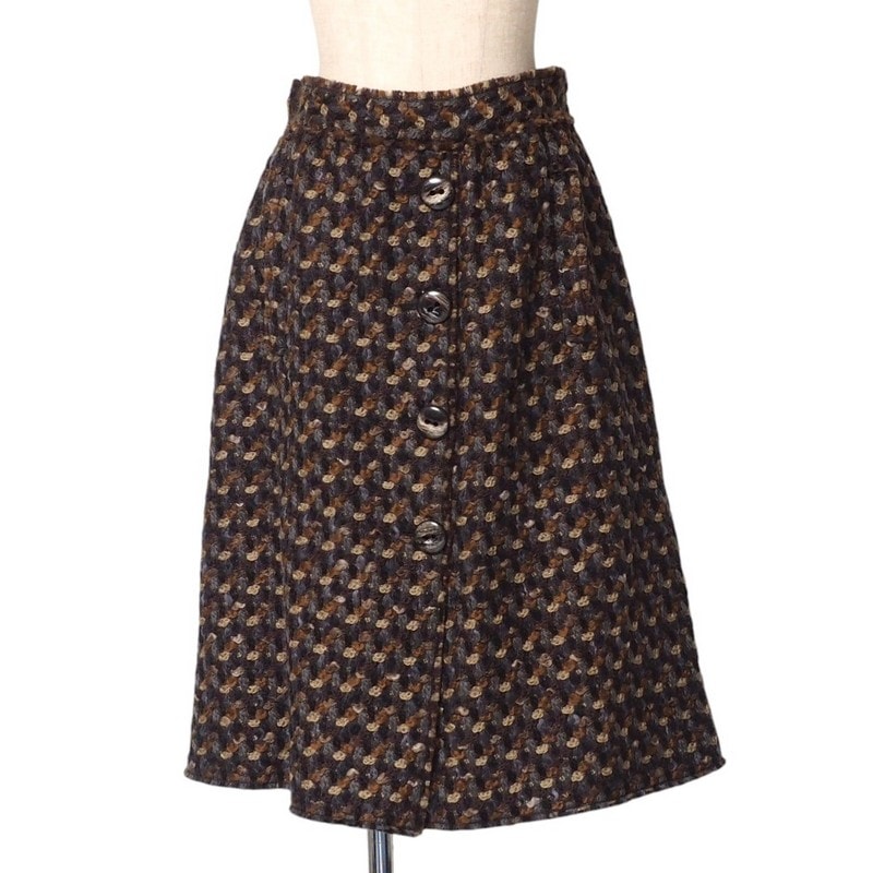 ■美品■DOLCE&GABBANA ドルチェアンドガッバーナ スカート サイズ42 フレアスカート ウール コットン フリンジ イタリア製 ブランド古着【中古】20250227/RA3592