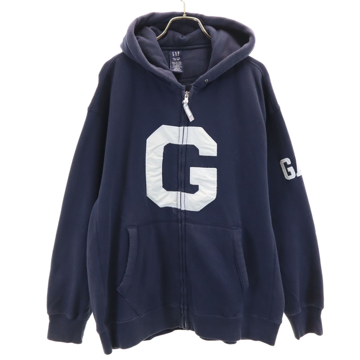 GAP ギャップ 長袖 ジップパーカー XXL ネイビー 裏起毛