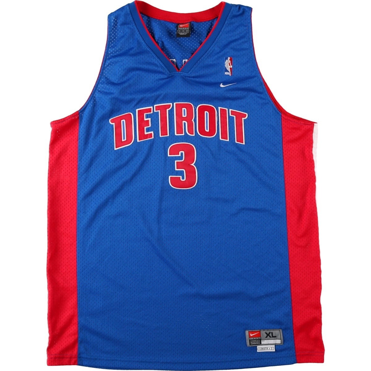 古着 ~00年代 ナイキ NIKE TEAM Vネック メッシュ NBA DETROIT PISTONS デトロイト ピストンズ ゲームシャツ レプリカユニフォーム メンズXL相当/eaa662686