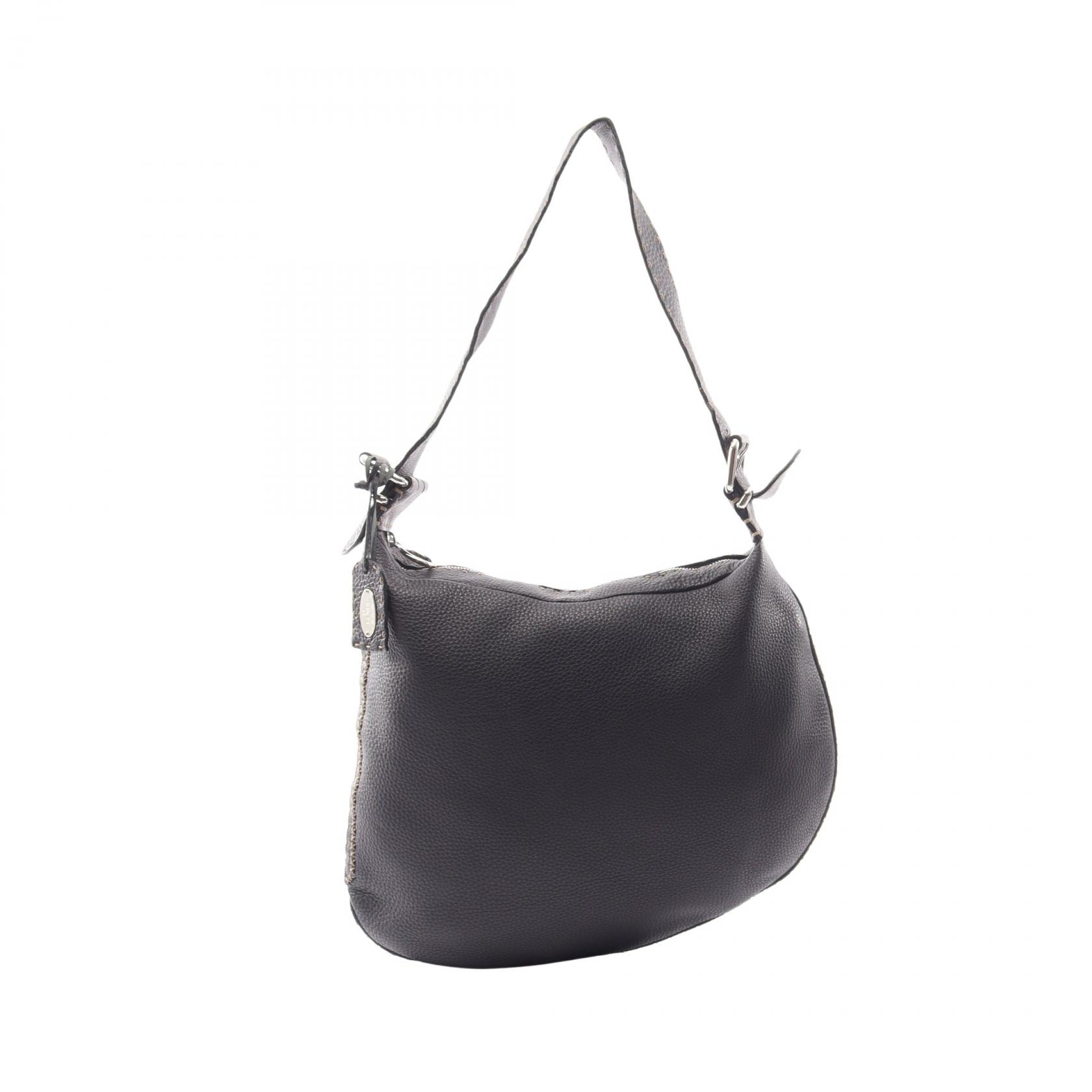 フェンディ FENDI セレリア ショルダーバッグ バッグ レザー レディース ブラック系 【中古】