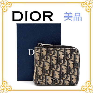 Dior Zip Wallet Dior Oblique Jacquard "Beige"