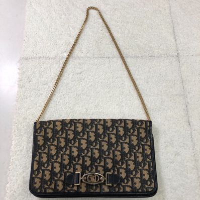 Dior Trotter Canvas Shoulder Bag "Navy"