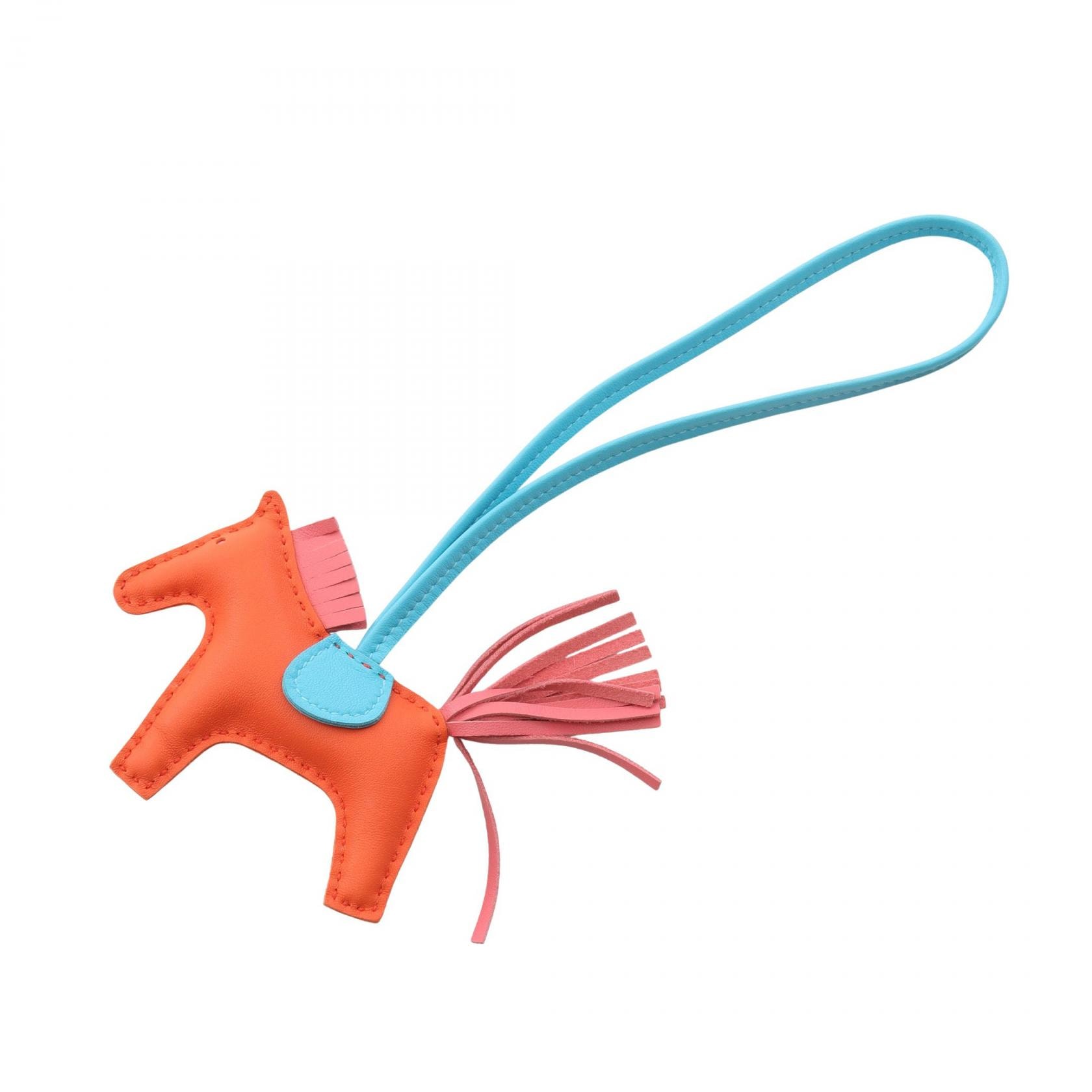 エルメス HERMES ロデオPM チャーム アクセサリー レザー アニョーミロ アニョーミロ オレンジポピー A刻印(2017年製造) レディース オレンジ系 / ブルー系 / ピンク系/ローズアザレ 【中古】