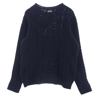 BEAMS ビームス ニット 11-15-0555-156 ウール アクリル ケーブル ニット ネイビー系 XL【中古】
