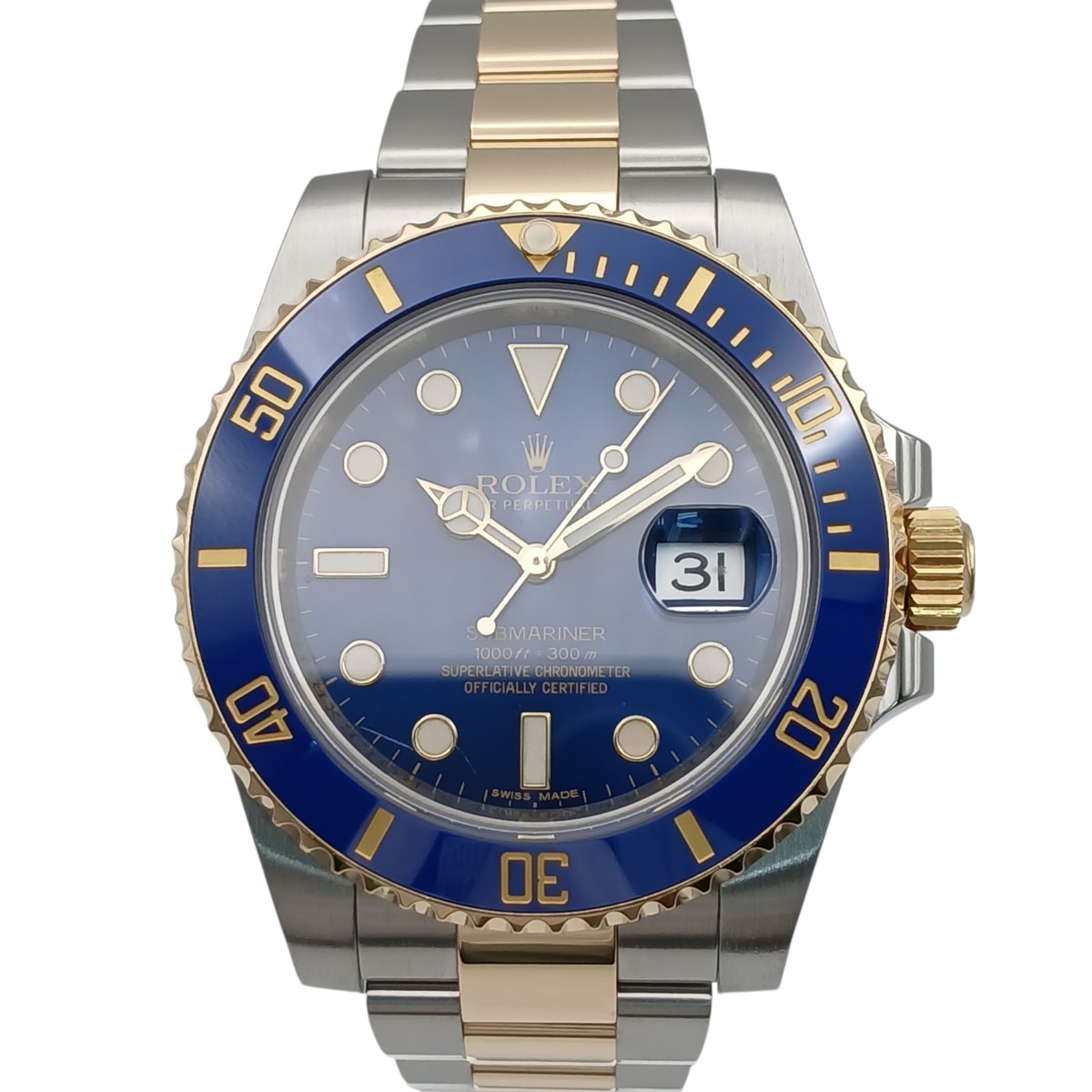 ROLEX ロレックス サブマリーナー デイト 腕時計 116613LB ステンレススチール K18イエローゴールド ブルー  メンズ【中古】
