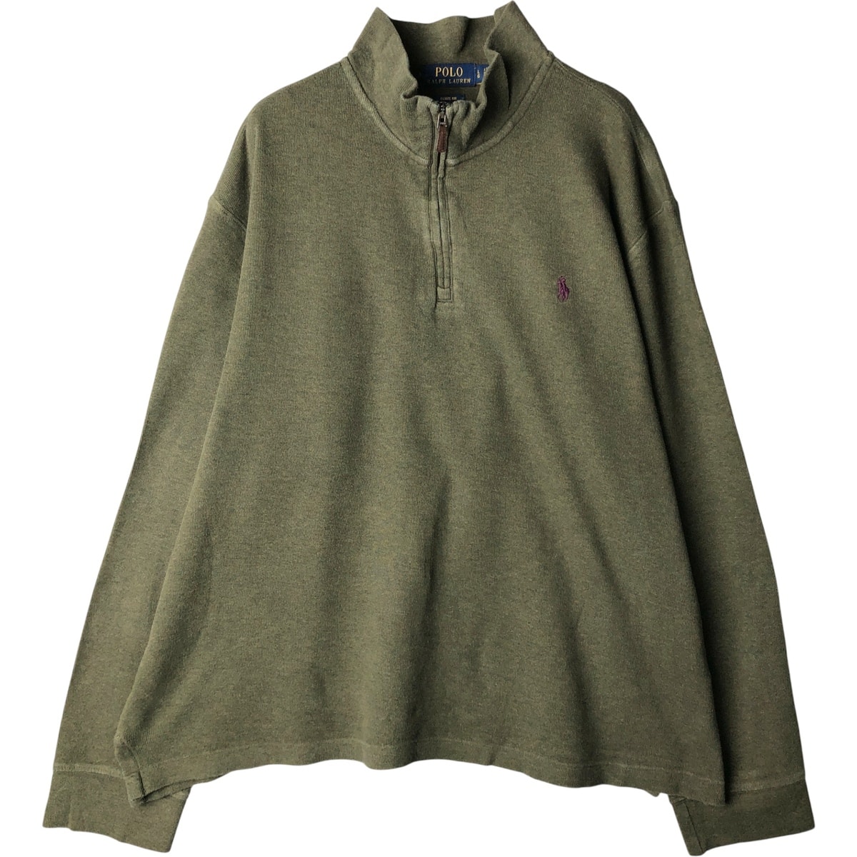 古着 ラルフローレン Ralph Lauren POLO RALPH LAUREN ESTATE RIB ハーフジップスウェットシャツ トレーナー メンズL相当/eaa589678