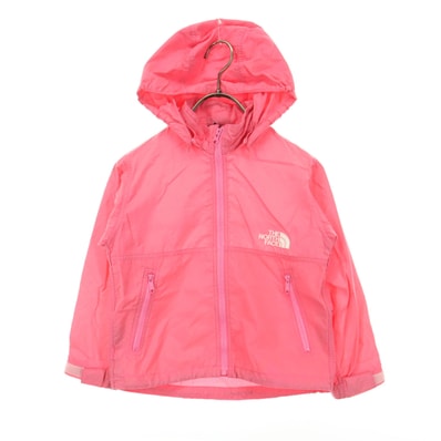 THE NORTH FACE ザノースフェイス NPJ21810 ワンポイントロゴ 長袖 ナイロンジャケット 110 ピンク フード取り外し可