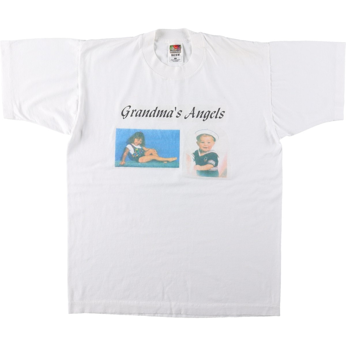 古着 90~00年代 フルーツオブザルーム FRUIT OF THE LOOM 誰やねん フォトTシャツ レディースL相当/eaa670463