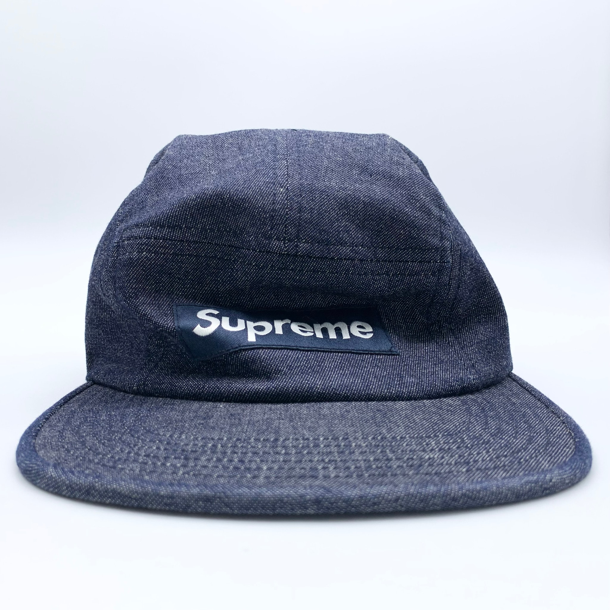 Supreme 14AW/Denim Croc Strap Camp Cap "Indigo"