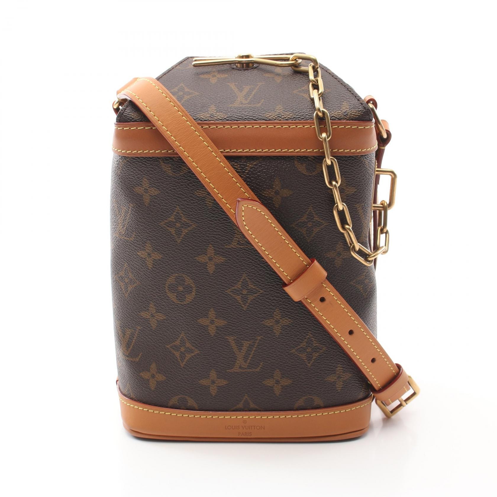 ルイ・ヴィトン LOUIS VUITTON ミルクボックス ショルダーバッグ バッグ PVCコーティングキャンバス レザー モノグラム メンズ ブラウン系 M44877 【中古】