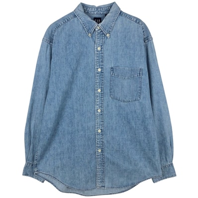 古着 90年代 ギャップ GAP オールドギャップ 長袖 ボタンダウンデニムシャツ メンズM相当 ヴィンテージ/eaa646649
