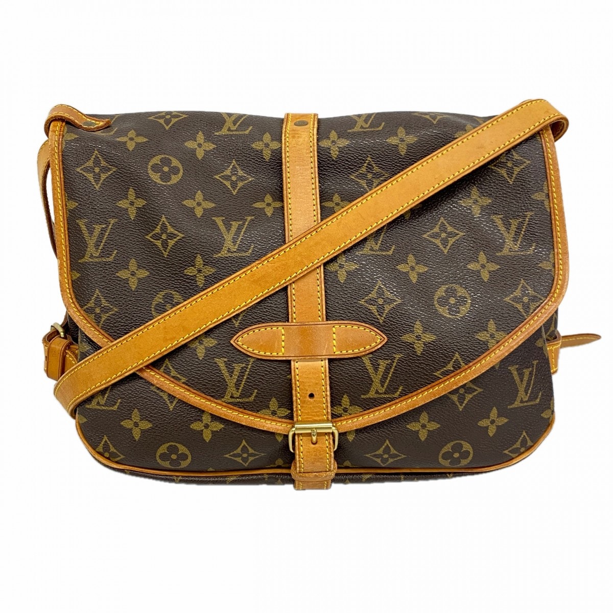 【6db1770】ルイヴィトン ショルダーバッグ モノグラム ソミュール30 M42256 ブラウン【中古】レディース