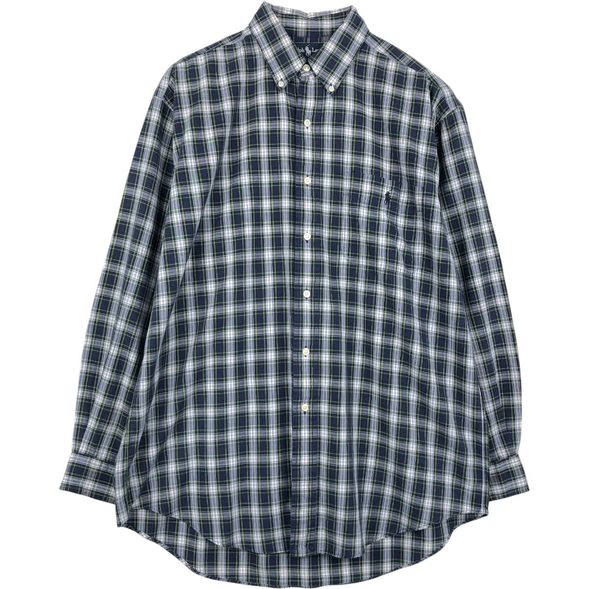 古着 ラルフローレン Ralph Lauren BLAIRE 長袖 ボタンダウンチェックシャツ メンズM相当/eaa659241