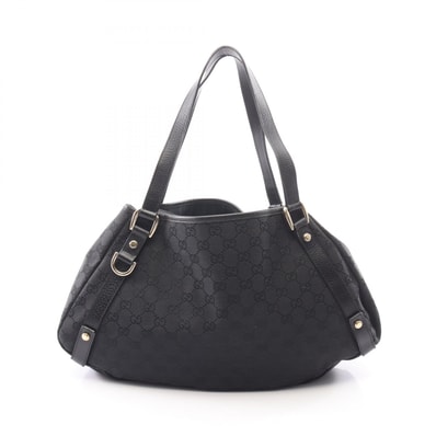 グッチ GUCCI アビー GGキャンバス ショルダーバッグ バッグ キャンバス レザー レディース ブラック系 130736 【中古】