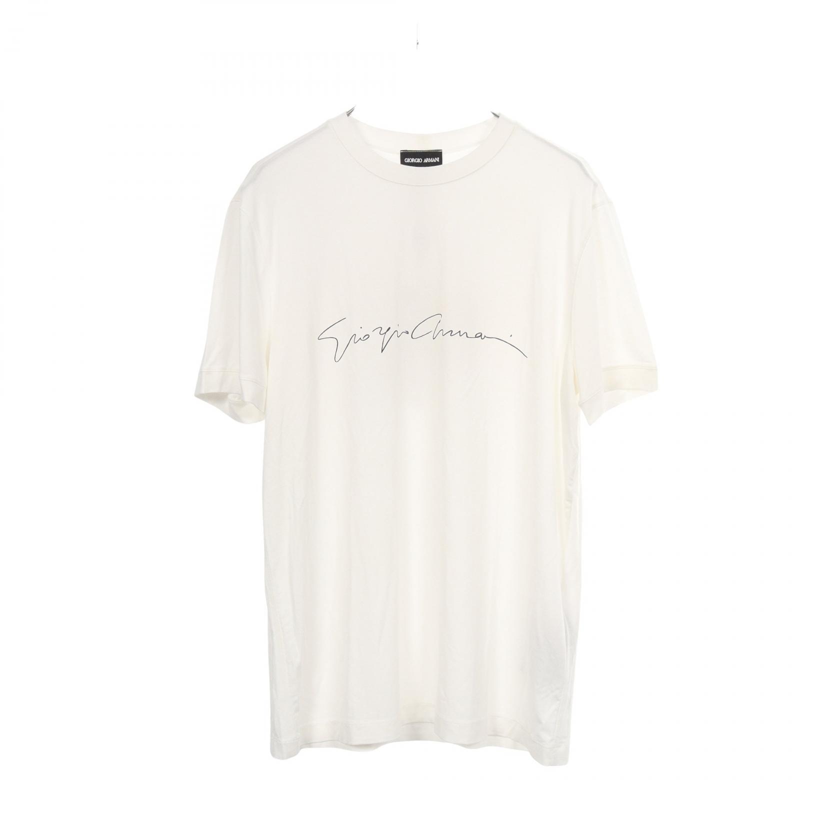 ジョルジオアルマーニ GIORGIO ARMANI シグネチャーロゴ 半袖Tシャツ 衣料品 トップス ビスコース / ポリウレタン メンズ ホワイト系 6ZST56 【中古】