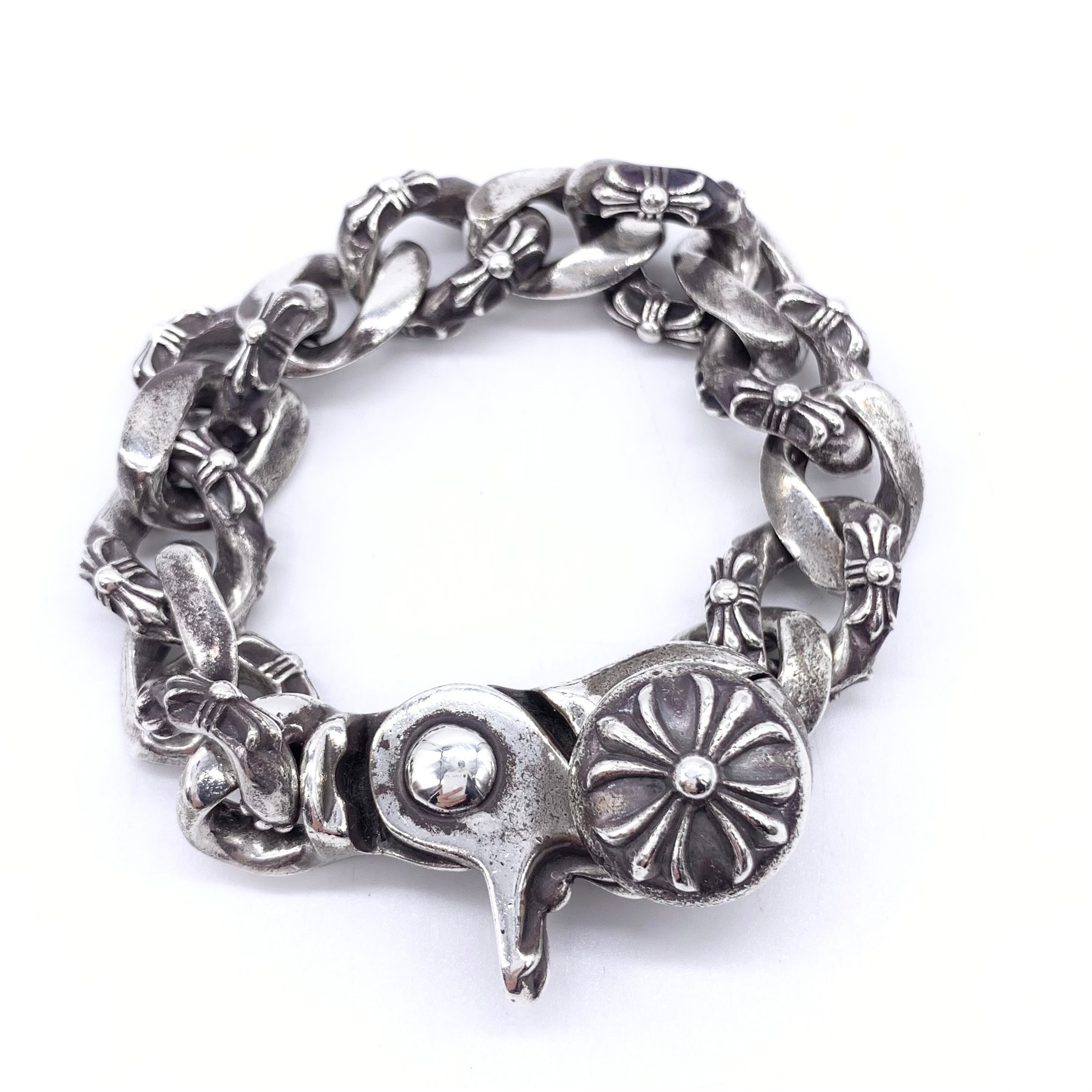 Chrome Hearts Fancy Link Bracelet / Clip "Silver"