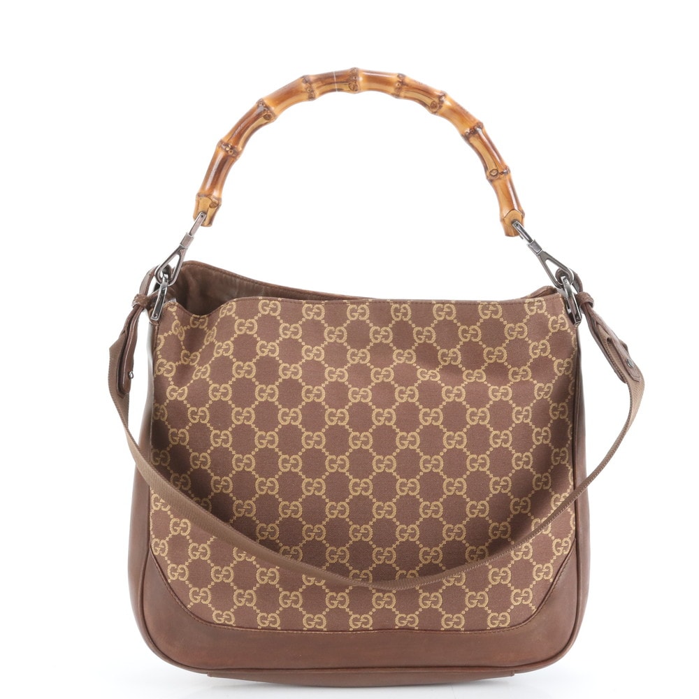 ■美品 グッチ バンブーGGキャンバス 001 4095 ショルダーバッグ