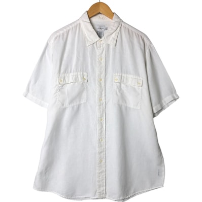古着 カルバンクライン Calvin klein 半袖 リネンシャツ メンズL相当/eaa541911