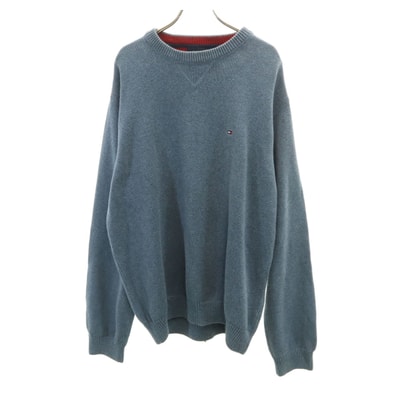 TOMMY HILFIGER トミーヒルフィガー 長袖 ニット XL ブルー系 セーター