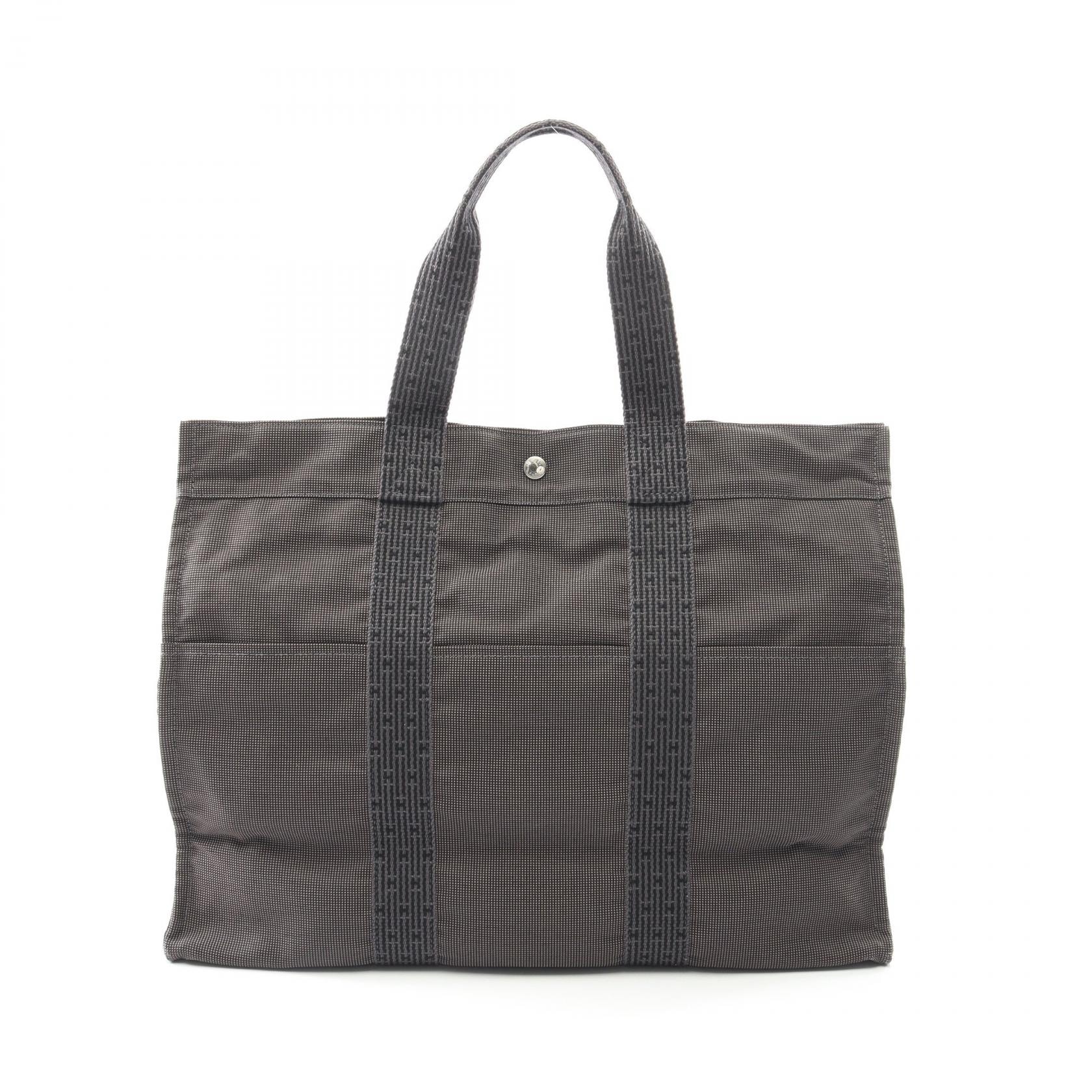 エルメス HERMES エールラインGM トートバッグ バッグ キャンバス ナイロンキャンバス メンズ レディース グレー系 【中古】