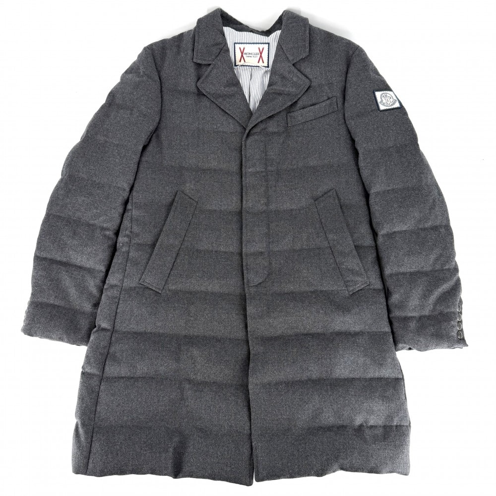 MONCLER モンクレール ダウンジャケット CHESTER アウター ストライプ 2サイズ グレー ナイロン メンズ 冬【中古品】