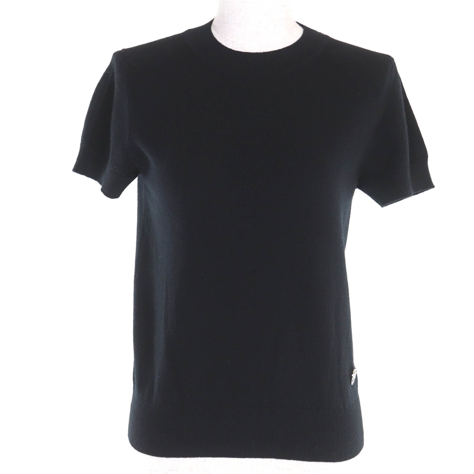 極美品 エルメス 半袖ニット ブラック レディース 36