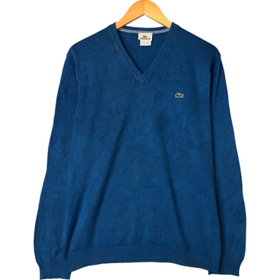 古着 ラコステ LACOSTE Vネック コットンニットセーター 5 メンズL相当/eaa604449