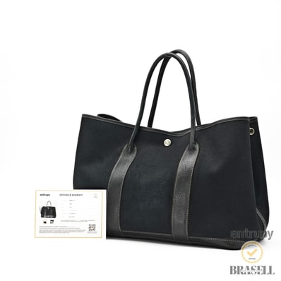 HERMES エルメス ガーデンパーティPM ガーデンパーティ ガーデンパーティPM □G ハンドバッグ Canvas Black レディース