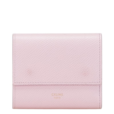 セリーヌ スモールトリフォールド 三つ折り財布 ピンク レザー レディース CELINE 【中古】