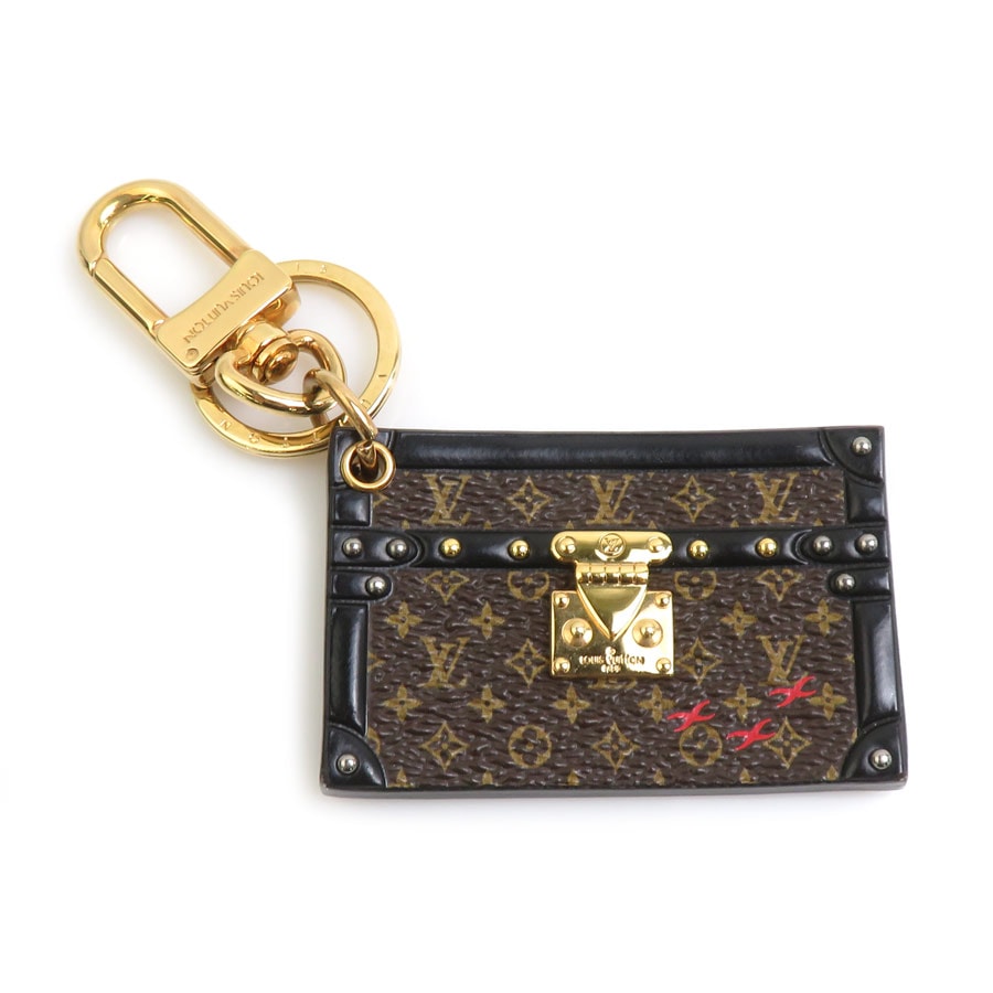 ルイ ヴィトン LOUIS VUITTON チャーム キーリング バッグチャーム プティット マル PVC/レザー ブラウン/ブラック ゴールド レディース M78618【中古】 e62100j