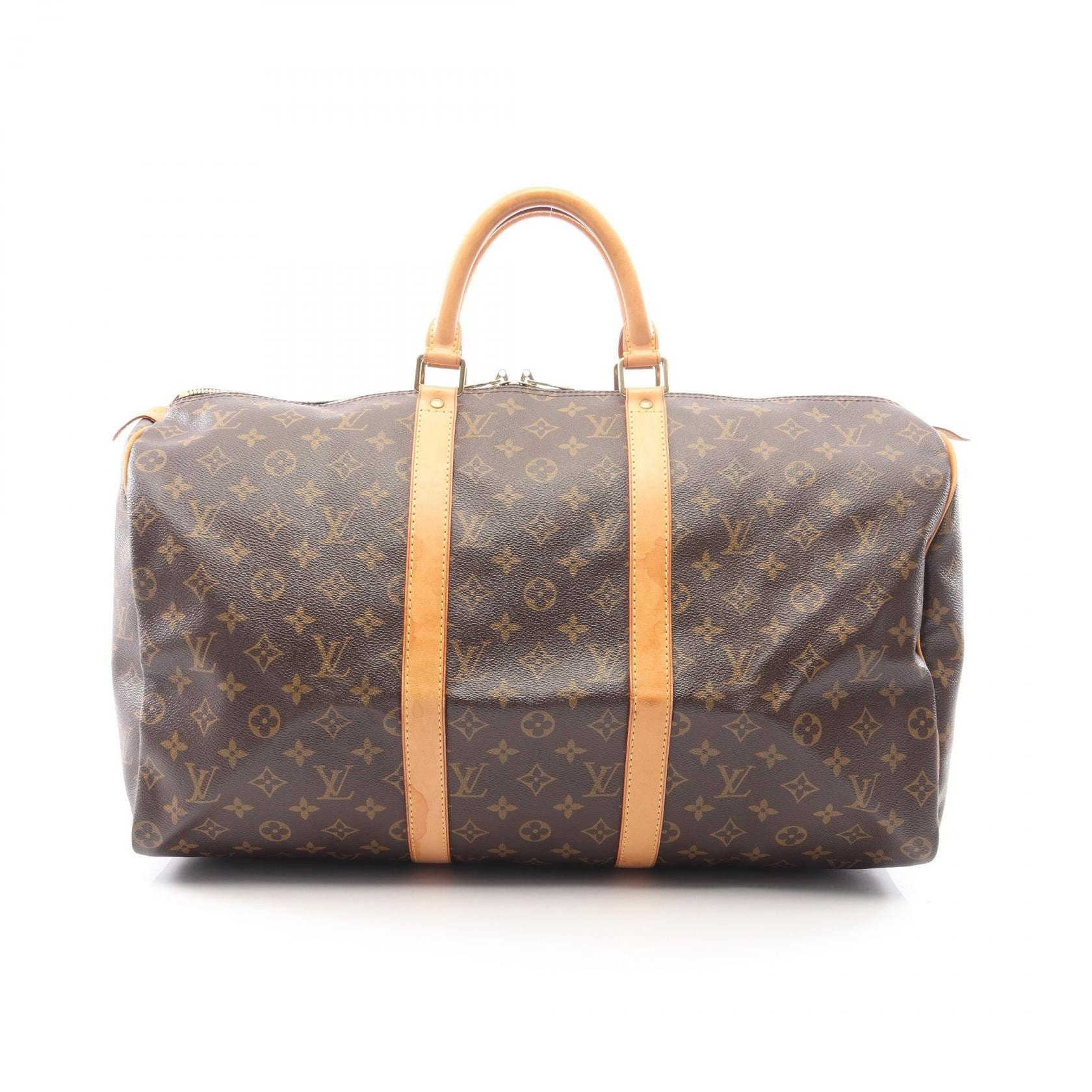 ルイ・ヴィトン LOUIS VUITTON キーポル50 ボストンバッグ バッグ PVCコーティングキャンバス レザー モノグラム メンズ レディース ブラウン系 M41426 【中古】