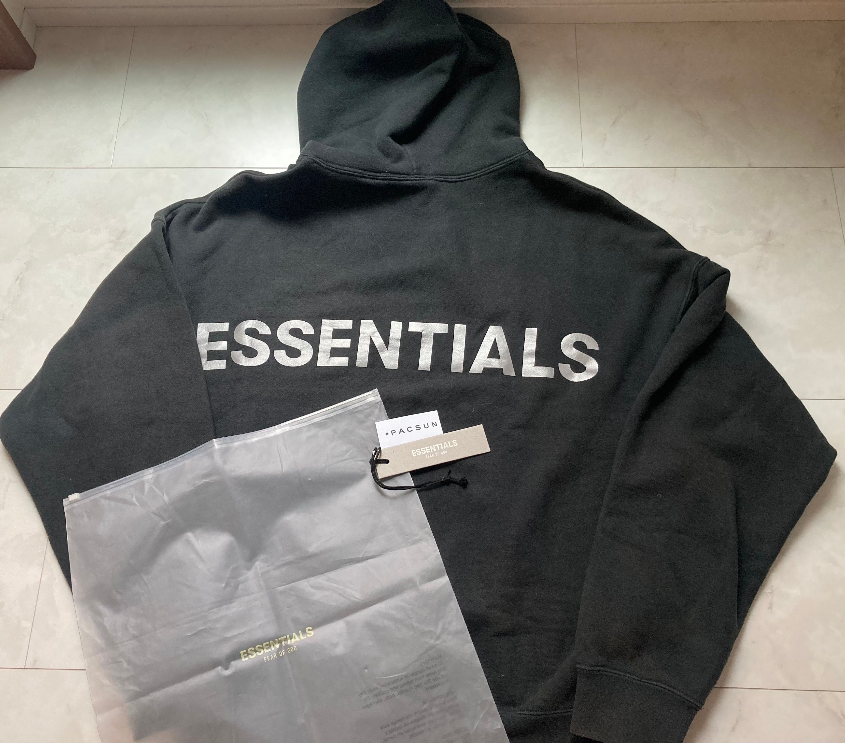 FEAR OF GOD ESSENTIALS 3M logo Pullover Hoodie "Black"
