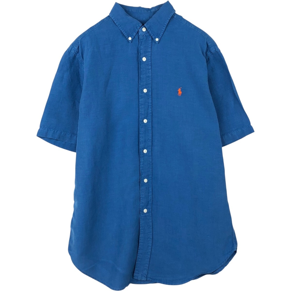 古着 ラルフローレン Ralph Lauren CLASSIC FIT クラシックフィット 半袖 リネン ボタンダウンシャツ メンズM相当/eaa668161