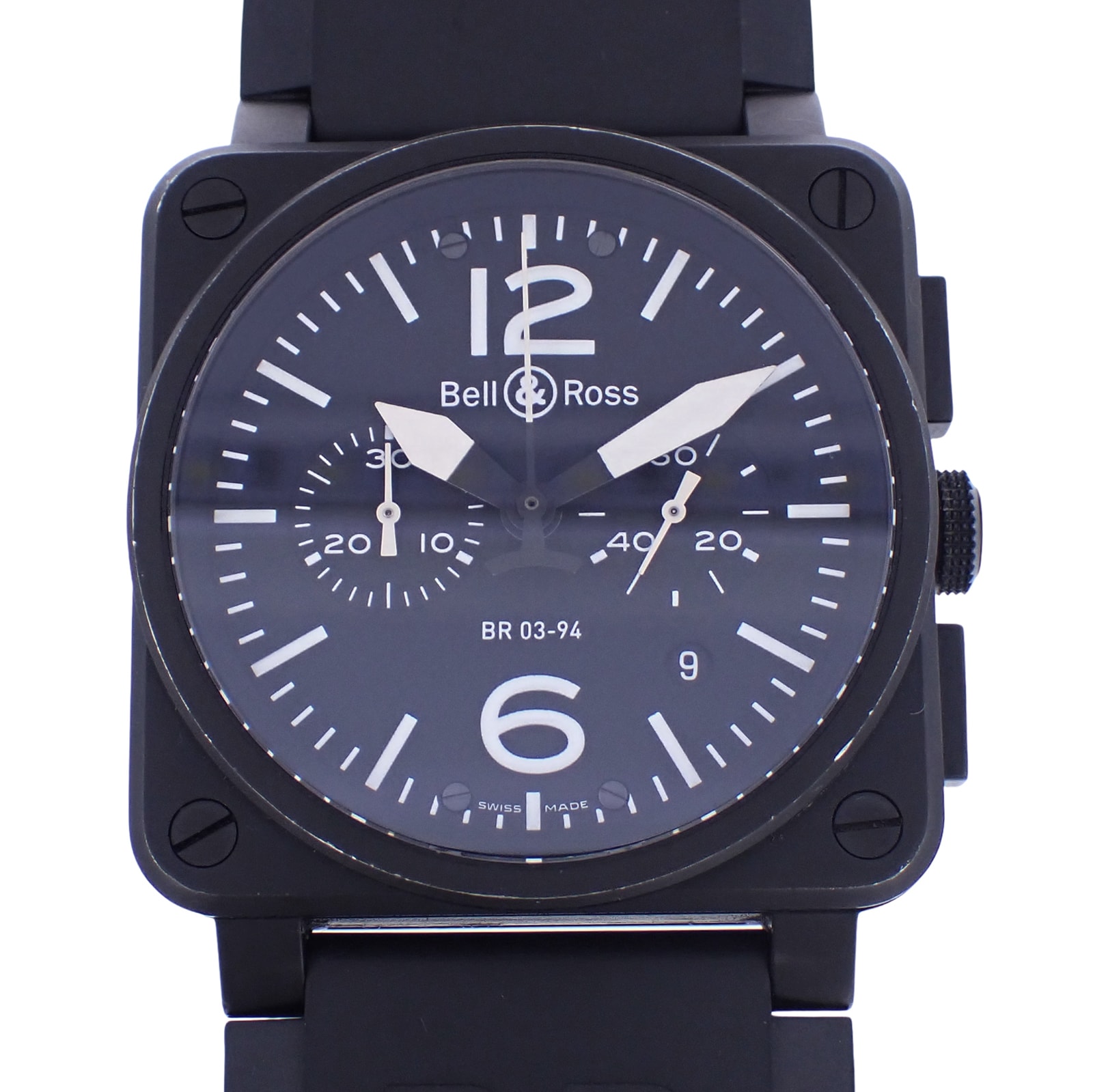 Bell&Ross ベル&ロス  BR03-94 クロノ ブラックマット  BR03-94-S  メンズ 腕時計
