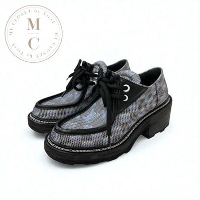 ルイヴィトン LOUIS VUITTON ボブールライン モノグラム ローファー 革靴 靴 シューズ レザー ブラック マルチカラー ダービーシューズ レースアップシューズ