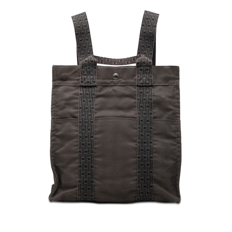 エルメス エールライン アドMM リュックサック 2WAY ハンドバッグ グレー キャンバス レディース HERMES 【中古】