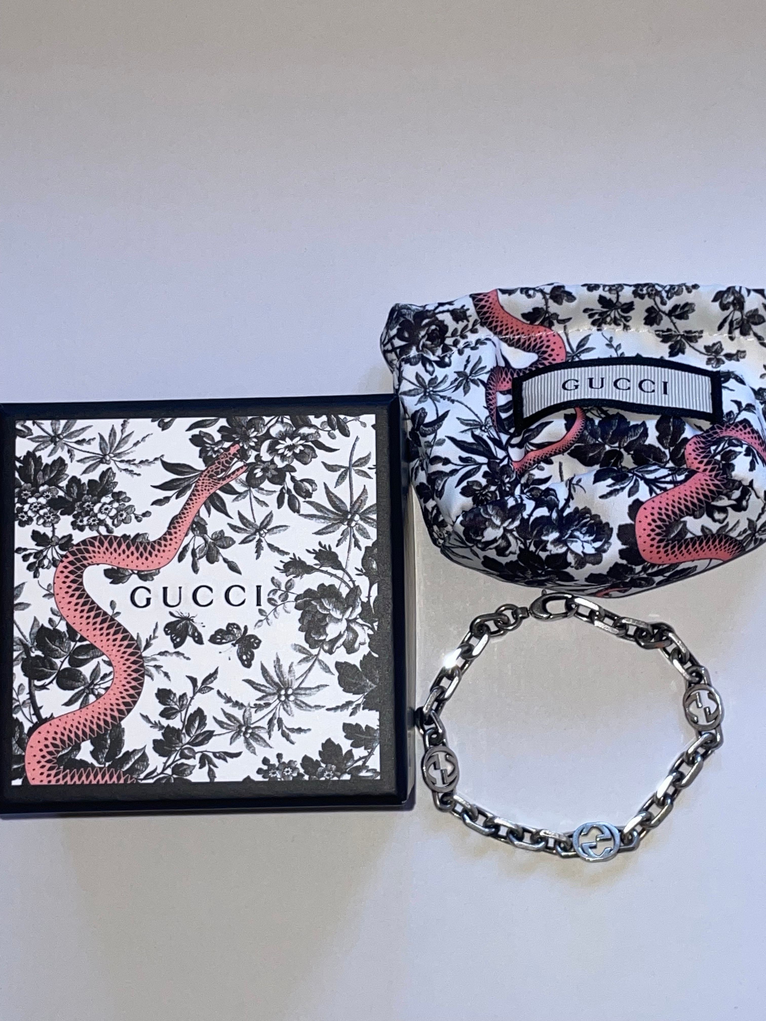 GUCCI Silver Bracelet With Interlocking G