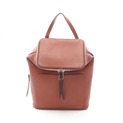 ロエベ LOEWE ゴヤ スモール リュックサック バックパック バッグ レザー レディース ブラウン系 【中古】