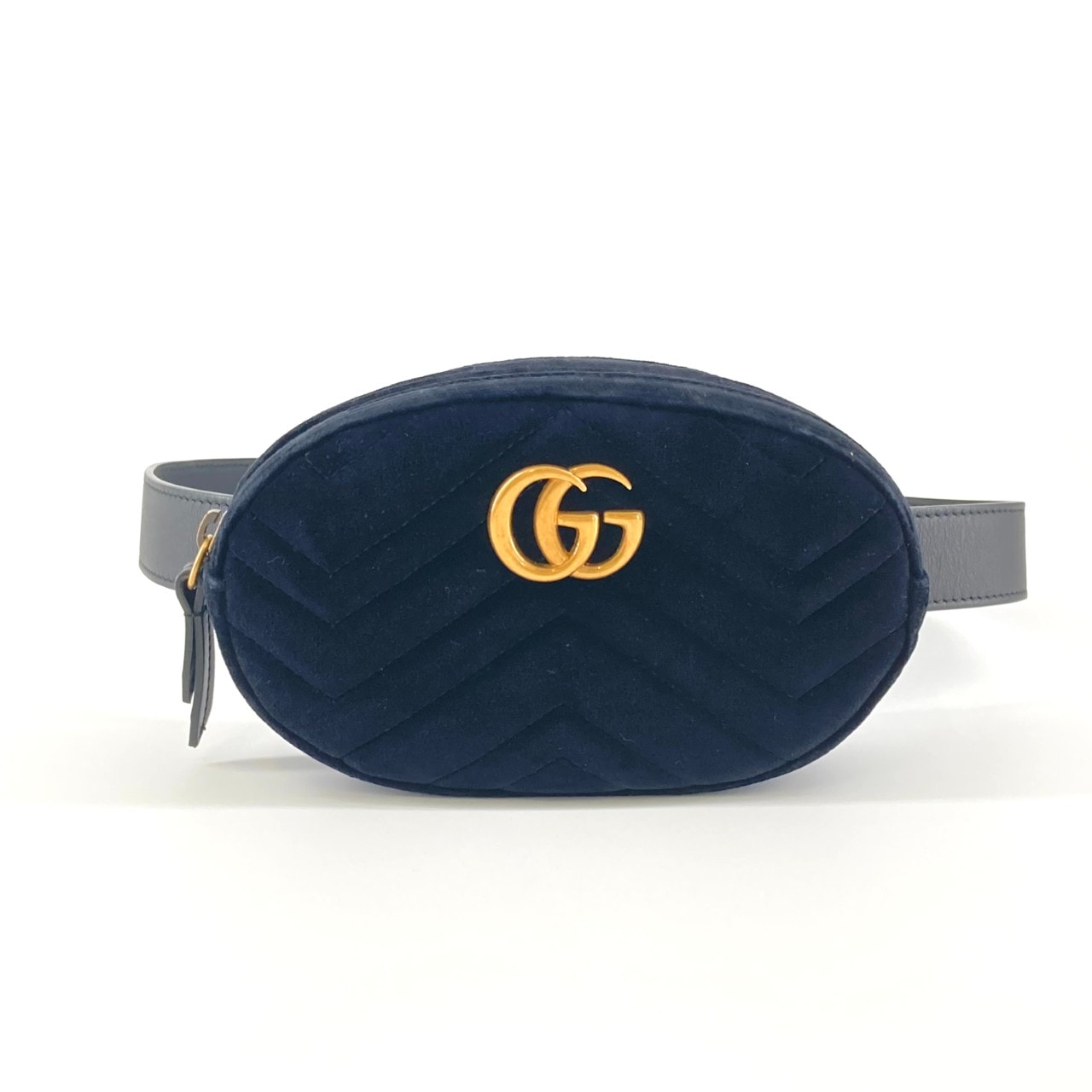 GUCCI(グッチ) GGマーモント 476434 ウエストバッグ ネイビーブルー