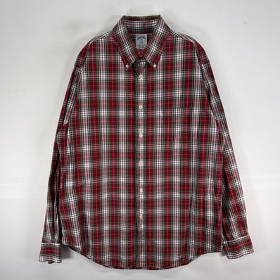 古着 ブルックスブラザーズ Brooks Brothers 長袖シャツ チェック 1818 REGENT M レッド系 マルチカラー メンズ