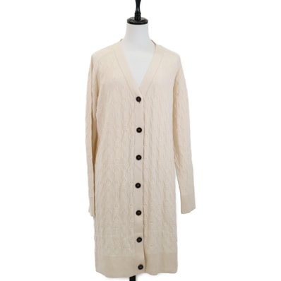 エルメス 【美品/国内正規】ルメール期 シェーヌダンクルデザイン セリエボタン ロングカーディガン/ 38