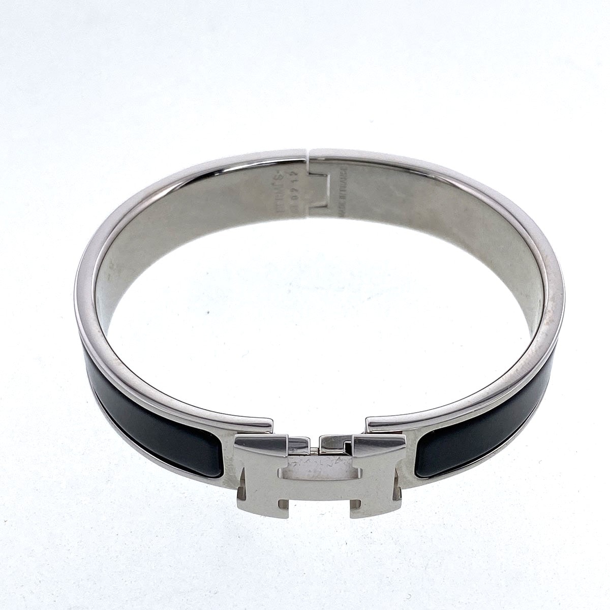 HERMES エルメス クリッククラックPM バングル ブレスレット メタル ブラック シルバー  レディース【中古】