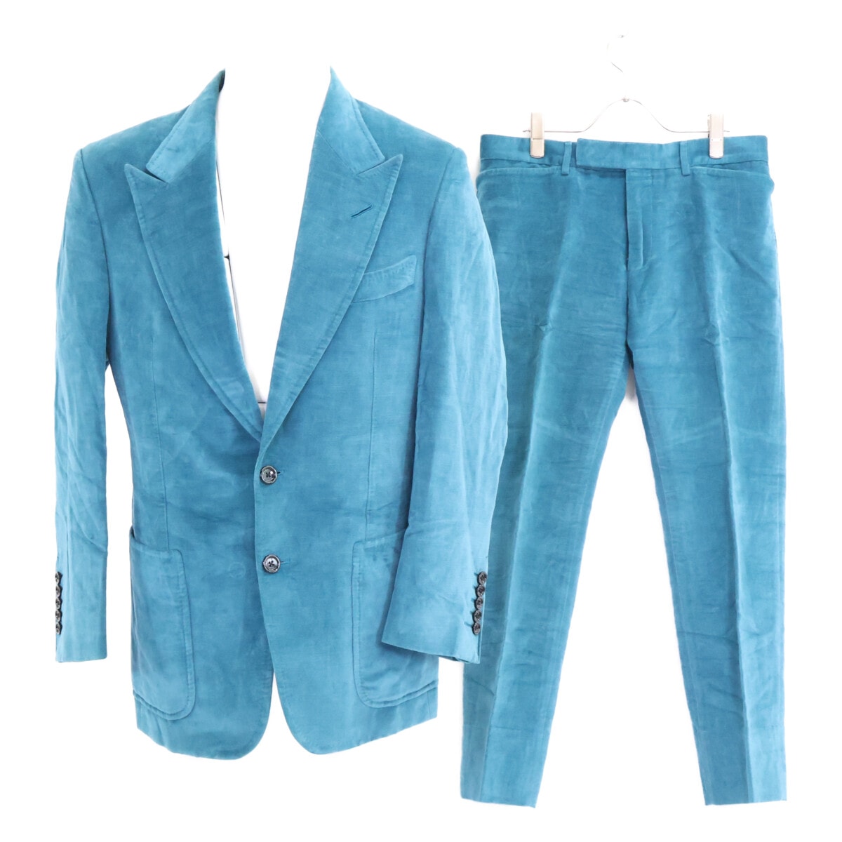 トムフォード 371R72 11SS40/61004E ベロア ピークドラペル 2Bシングル 48