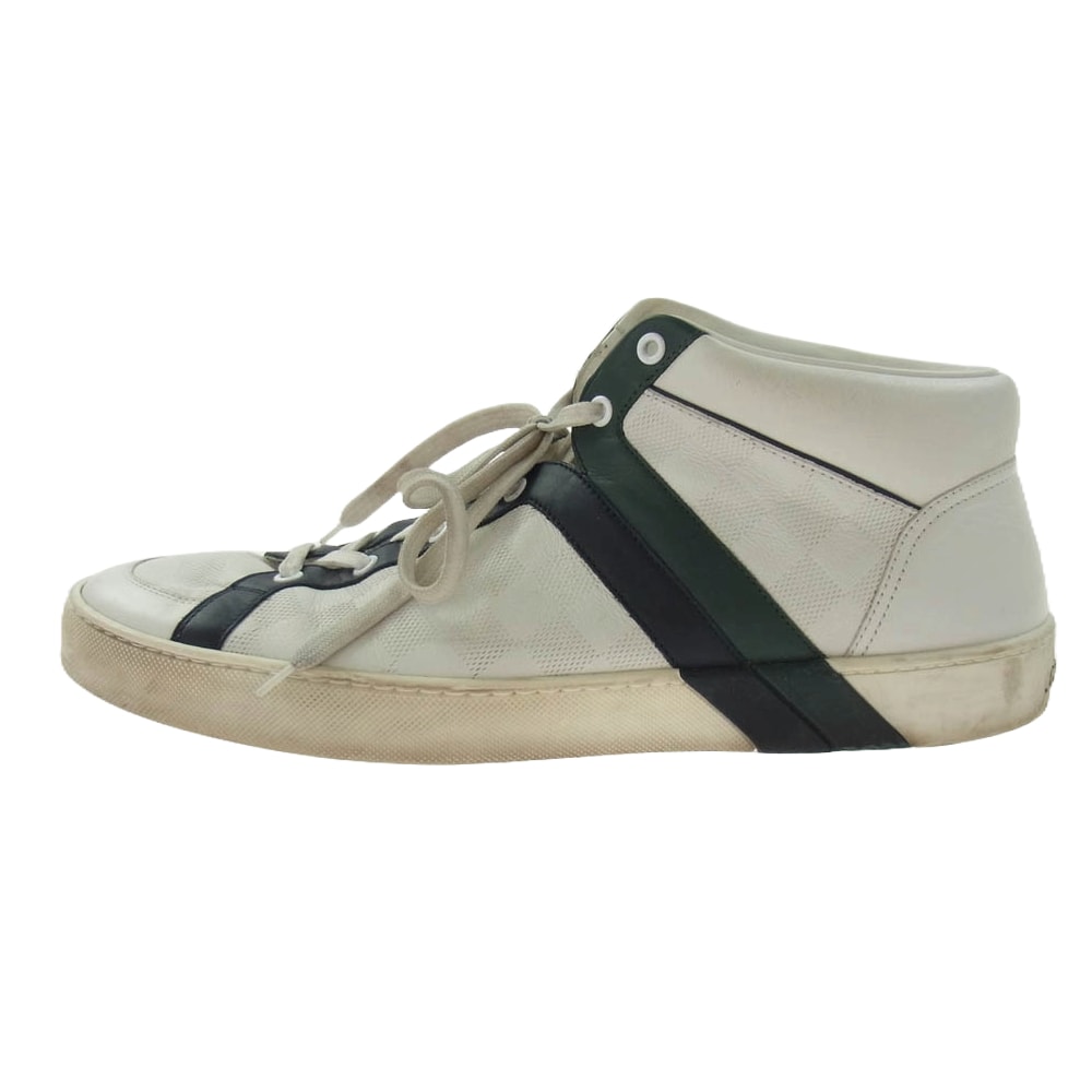 LOUIS VUITTON ルイ・ヴィトン スニーカー G0 0160 ダミエ サイドライン LVロゴ ハイカット スニーカー ホワイト系 8.5【中古】