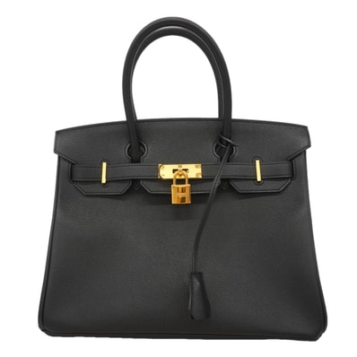 【6kc3232-g】エルメス ハンドバッグ バーキン30 ヴォーエプソン ブラック ゴールド金具 T刻印【中古】レディース
