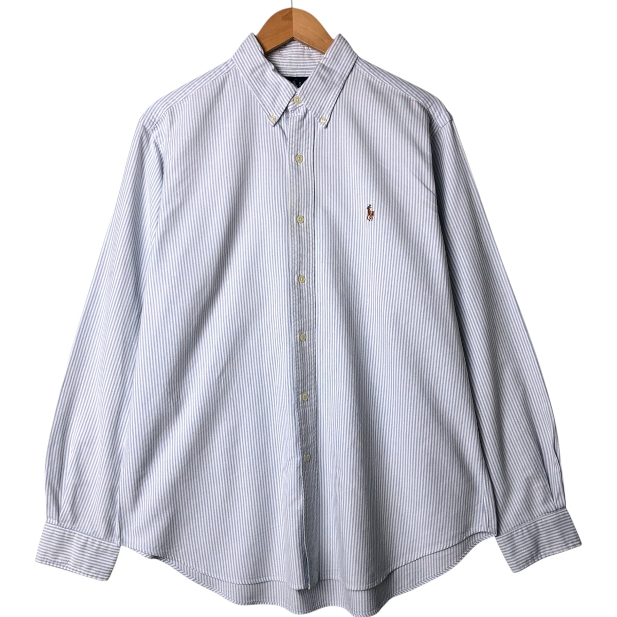 古着 ラルフローレン Ralph Lauren CLASSIC FIT クラシックフィット 長袖 ボタンダウンストライプシャツ メンズL相当/eaa575517