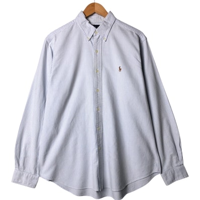 古着 ラルフローレン Ralph Lauren CLASSIC FIT クラシックフィット 長袖 ボタンダウンストライプシャツ メンズL相当/eaa575517