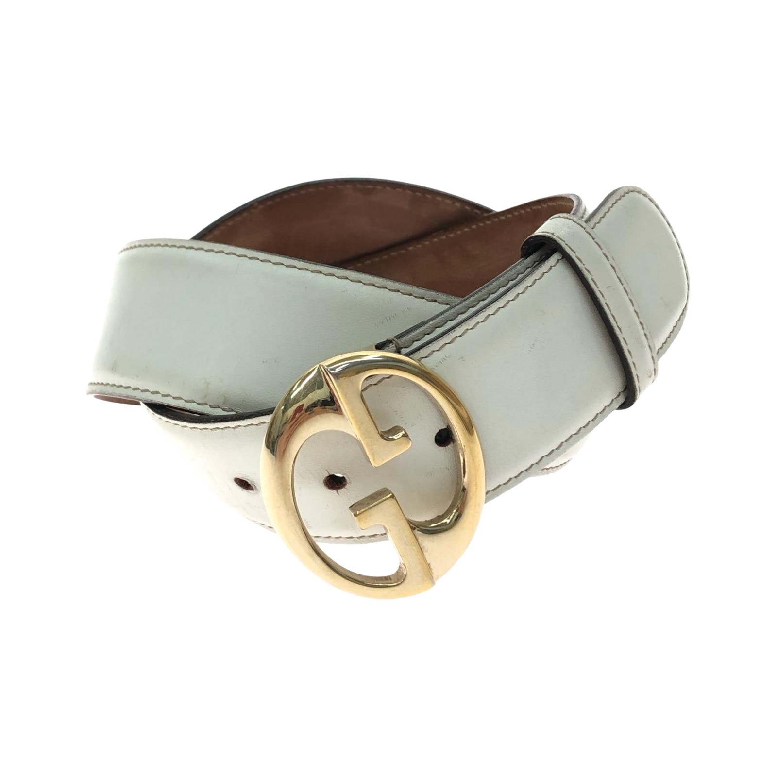 GUCCI グッチ メンズ ベルト インターロッキングG レザー  214351 ホワイト